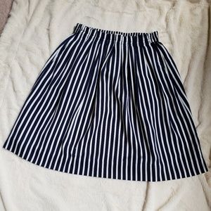 Navy & White Stripe Skirt